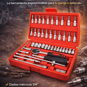 🔧 Juego de Copas Profesional 46 Piezas 💪 Todo lo que necesitas en una sola caja