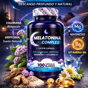 🌙 Melatonina Complex – 100 Cápsulas Blandas 🌙 Descanso profundo y natural cada noche
