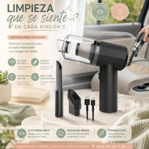 🔋 Mini Aspiradora de Mano Inalámbrica 🚗🏠 ¡Potencia en tu mano!
